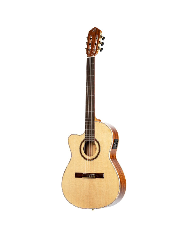 Ortega RCE138-T4-L Performer Series 4/4 Thinline Classical Guitar 6-String Lefty - Natural + Gig Bag