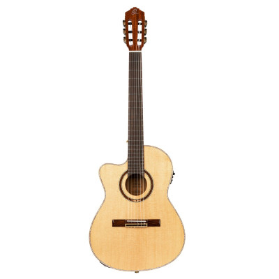 Ortega RCE138-T4-L Performer Series 4/4 Thinline Classical Guitar 6-String Lefty - Natural + Gig Bag