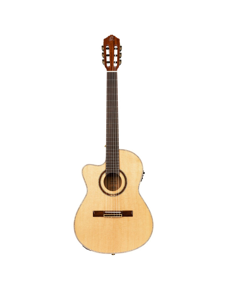 Ortega RCE138-T4-L Performer Series 4/4 Thinline Classical Guitar 6-String Lefty - Natural + Gig Bag