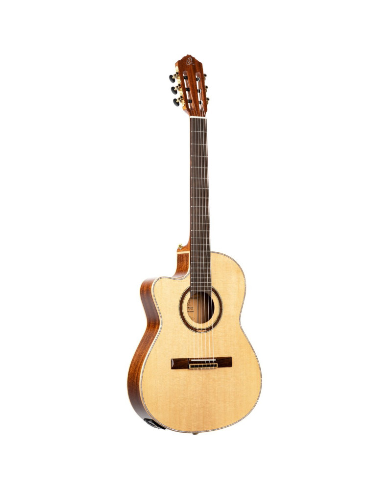 Ortega RCE138-T4-L Performer Series 4/4 Thinline Classical Guitar 6-String Lefty - Natural + Gig Bag