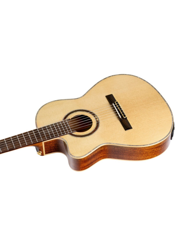 Ortega RCE138-T4-L Performer Series 4/4 Thinline Classical Guitar 6-String Lefty - Natural + Gig Bag