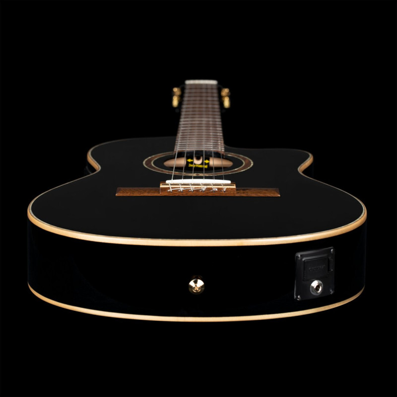 Ortega RCE138-T4BK Performer Series 4/4 Thinline Classical Guitar 6-String - Black + Gig Bag
