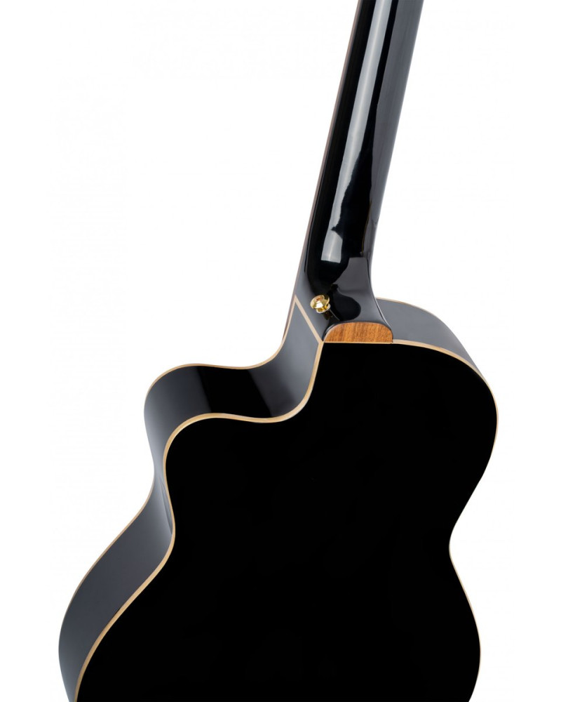 Ortega RCE138-T4BK Performer Series 4/4 Thinline Classical Guitar 6-String - Black + Gig Bag