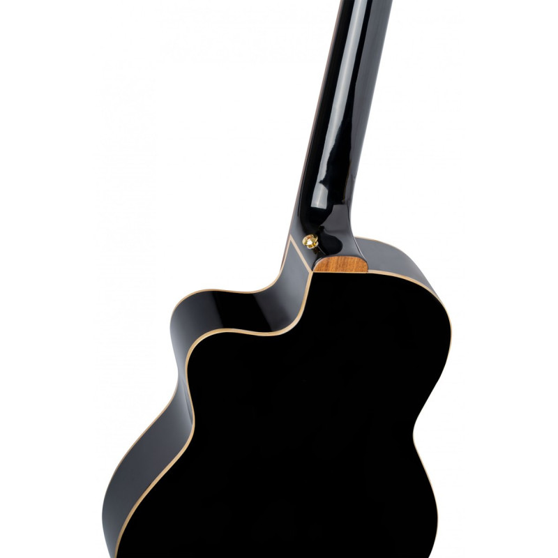 Ortega RCE138-T4BK Performer Series 4/4 Thinline Classical Guitar 6-String - Black + Gig Bag