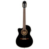 Ortega RCE138-T4BK-L Performer Series 4/4 Thinline Classical Guitar 6-String Lefty - Black + Gig Bag