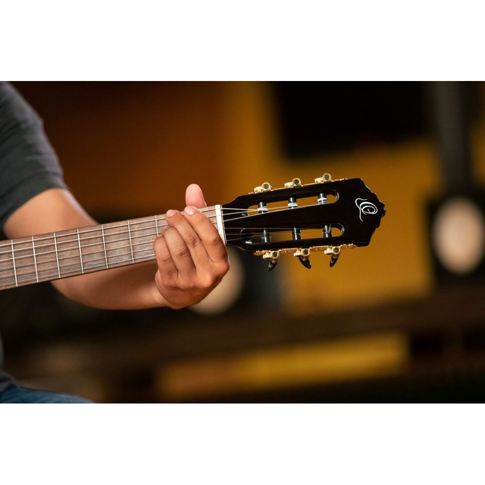 Ortega RCE138-T4STR Performer Series 4/4 Thinline Classical Guitar 6-String - Stained Red + Gig Bag