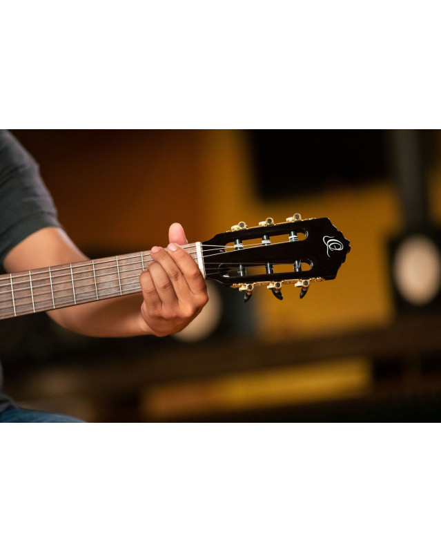 Ortega RCE138-T4STR Performer Series 4/4 Thinline Classical Guitar 6-String - Stained Red + Gig Bag