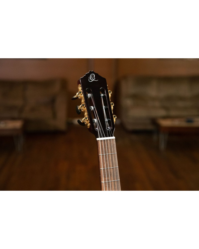 Ortega RCE138-T4STR Performer Series 4/4 Thinline Classical Guitar 6-String - Stained Red + Gig Bag