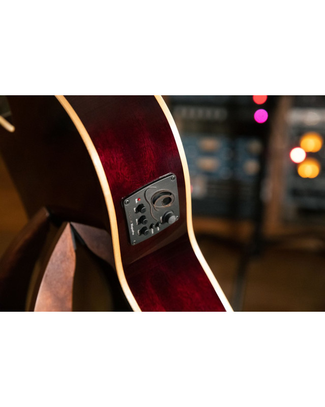 Ortega RCE138-T4STR Performer Series 4/4 Thinline Classical Guitar 6-String - Stained Red + Gig Bag