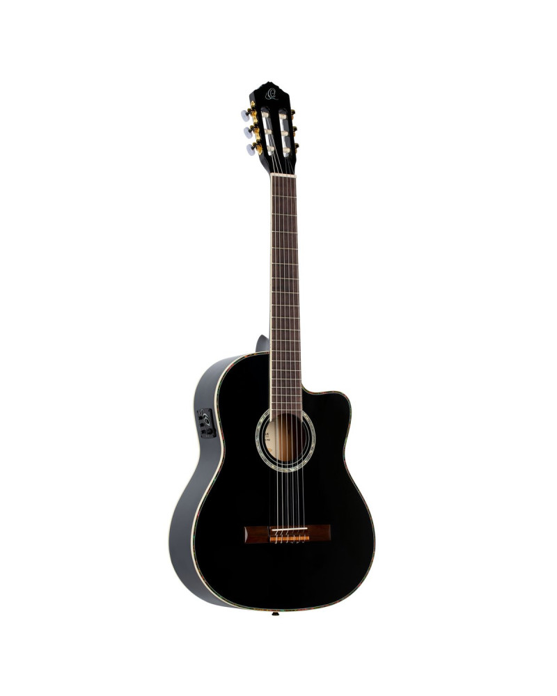 Ortega RCE141BK Family Series Pro 4/4 Classical Guitar 6 String - Solid Spruce / Mahogany Black + Gig Bag