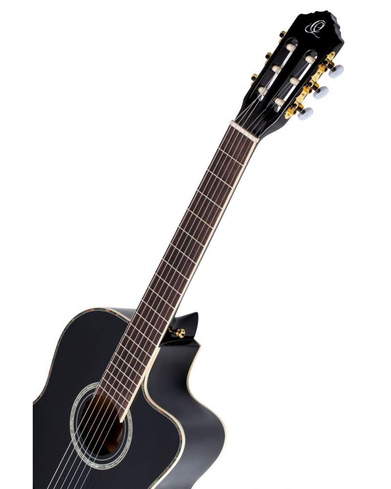 Ortega RCE141BK Family Series Pro 4/4 Classical Guitar 6 String - Solid Spruce / Mahogany Black + Gig Bag