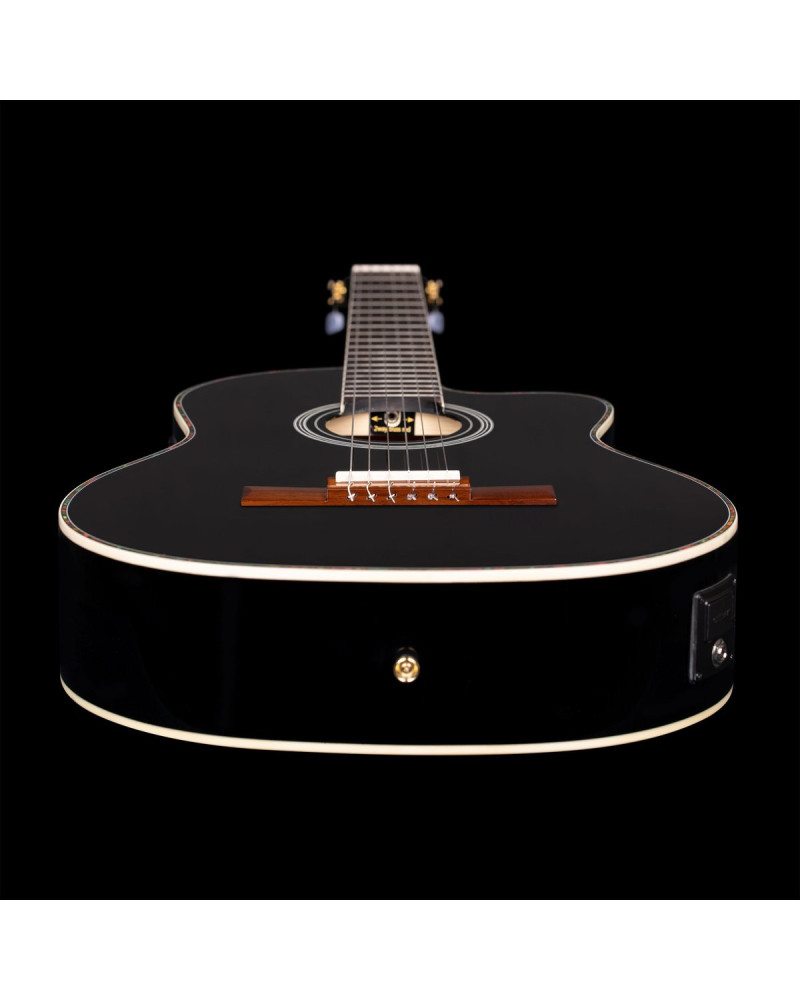 Ortega RCE141BK Family Series Pro 4/4 Classical Guitar 6 String - Solid Spruce / Mahogany Black + Gig Bag