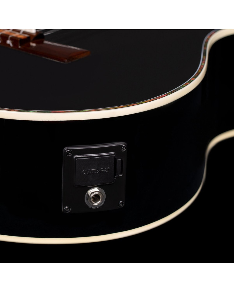 Ortega RCE141BK Family Series Pro 4/4 Classical Guitar 6 String - Solid Spruce / Mahogany Black + Gig Bag