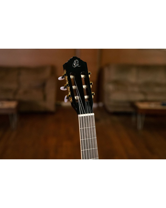 Ortega RCE141BK Family Series Pro 4/4 Classical Guitar 6 String - Solid Spruce / Mahogany Black + Gig Bag