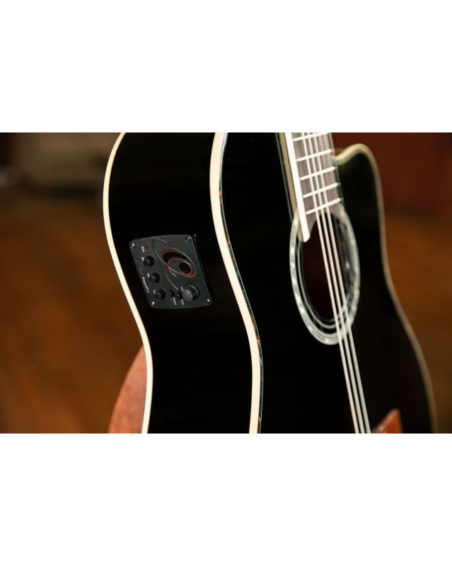 Ortega RCE141BK Family Series Pro 4/4 Classical Guitar 6 String - Solid Spruce / Mahogany Black + Gig Bag