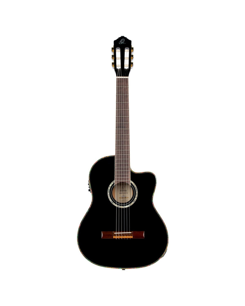 Ortega RCE141BK Family Series Pro 4/4 Classical Guitar 6 String - Solid Spruce / Mahogany Black + Gig Bag