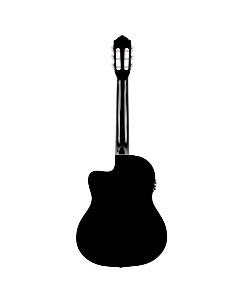 Ortega RCE141BK Family Series Pro 4/4 Classical Guitar 6 String - Solid Spruce / Mahogany Black + Gig Bag