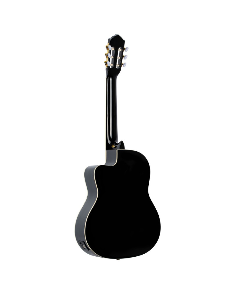 Ortega RCE141BK Family Series Pro 4/4 Classical Guitar 6 String - Solid Spruce / Mahogany Black + Gig Bag