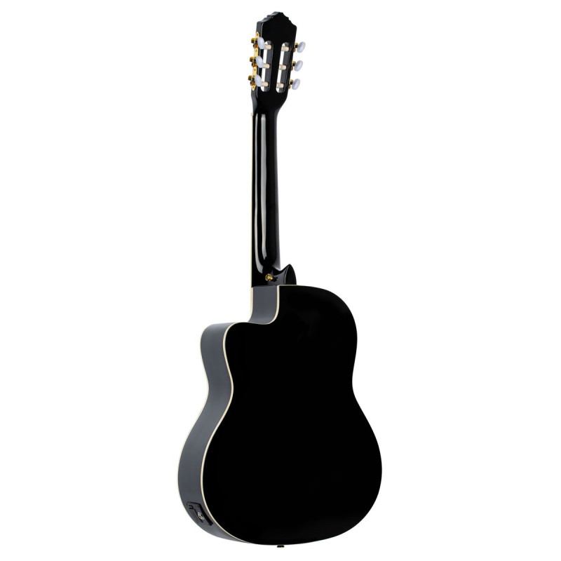 Ortega RCE141BK Family Series Pro 4/4 Classical Guitar 6 String - Solid Spruce / Mahogany Black + Gig Bag