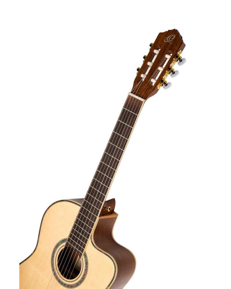 Ortega RCE141NT Family Series Pro 4/4 Classical Guitar 6 String - Solid Spruce / Mahogany Natural + Bag