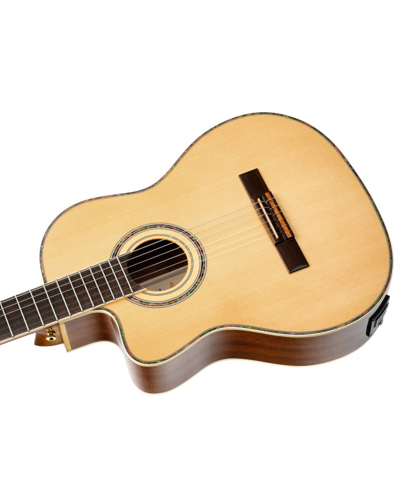 Ortega RCE141NT-L Family Series Pro 4/4 Classical Guitar 6 String Lefty - Solid Spruce / Mahogany Natural + Bag