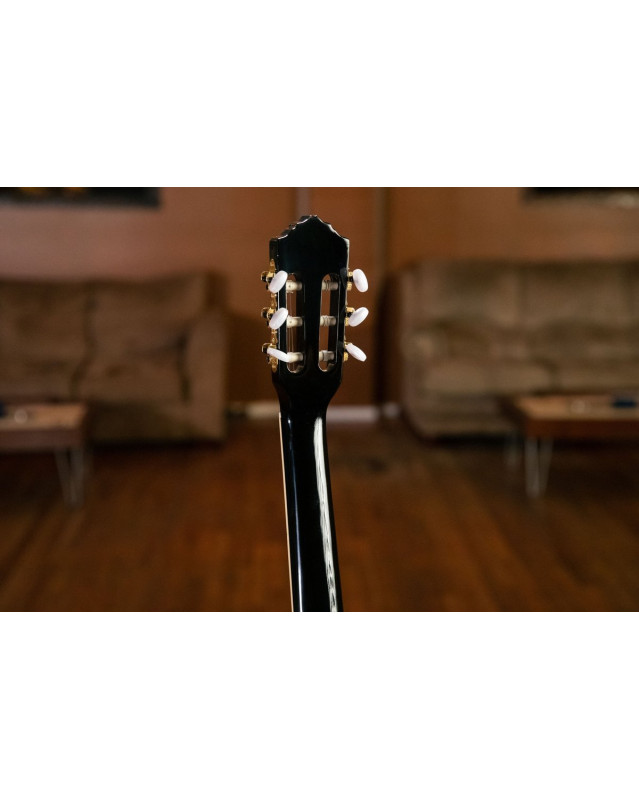 Ortega RCE145BK Family Series Pro 4/4 Classical Guitar 6 String - Solid Spruce / Mahogany Black + Bag