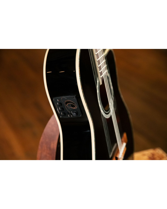 Ortega RCE145BK Family Series Pro 4/4 Classical Guitar 6 String - Solid Spruce / Mahogany Black + Bag