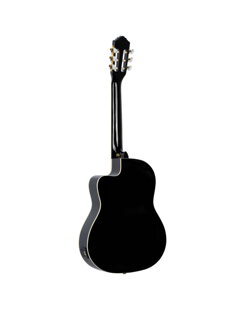 Ortega RCE145BK Family Series Pro 4/4 Classical Guitar 6 String - Solid Spruce / Mahogany Black + Bag
