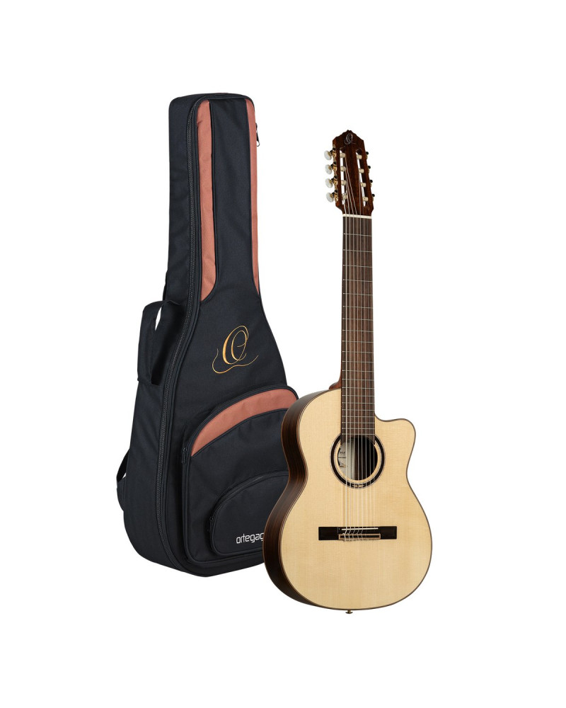 Ortega RCE158RW-8 Performer Series 4/4 Nylon String Guitar 8-String - Natural + Gig Bag