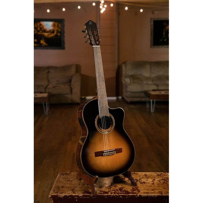 Ortega RCE158SN-TSB Performer Series 4/4 Classical Guitar 6-String - Tobacco Sunburst + Gig Bag
