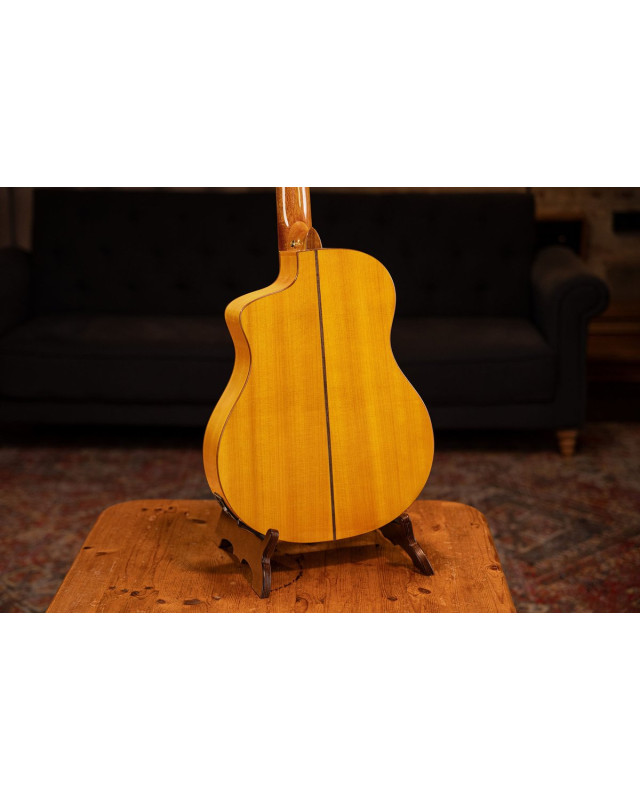 Ortega RCE170F Family Series Pro 4/4 Acoustic Guitar 6 String - Solid Spruce / Cypress Gloss Stain Yellow + Gig Bag