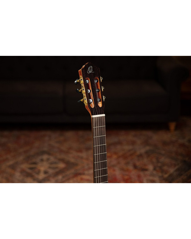 Ortega RCE170F Family Series Pro 4/4 Acoustic Guitar 6 String - Solid Spruce / Cypress Gloss Stain Yellow + Gig Bag