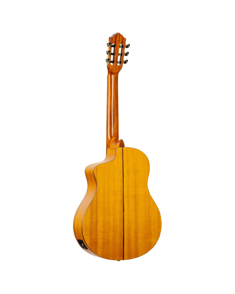 Ortega RCE170F Family Series Pro 4/4 Acoustic Guitar 6 String - Solid Spruce / Cypress Gloss Stain Yellow + Gig Bag