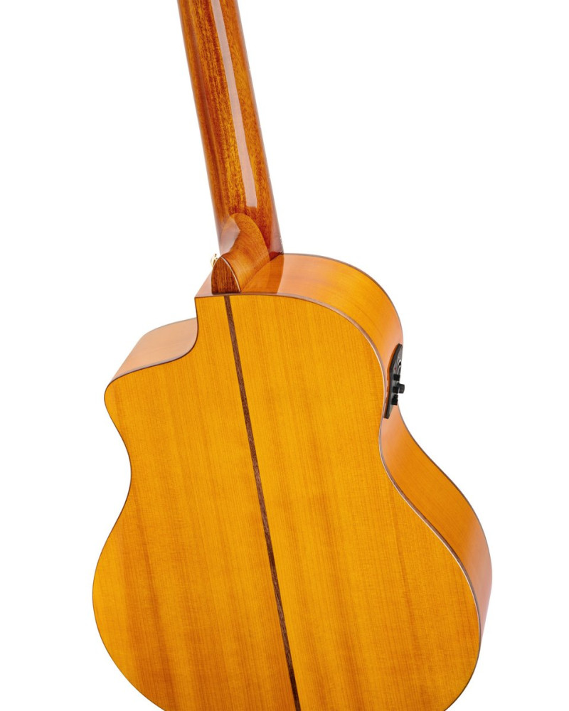 Ortega RCE170F Family Series Pro 4/4 Acoustic Guitar 6 String - Solid Spruce / Cypress Gloss Stain Yellow + Gig Bag