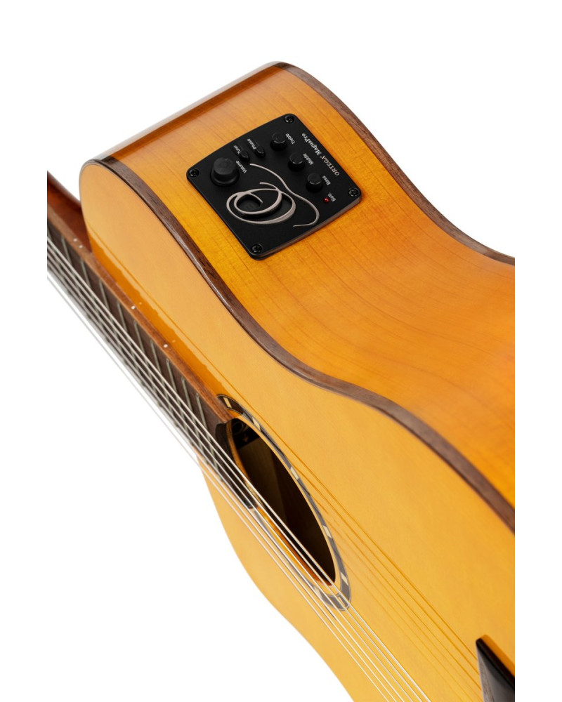 Ortega RCE170F-L Family Series Pro 4/4 Acoustic Guitar 6 String Lefty - Solid Spruce / Cypress Gloss Stain Yellow + Gig 