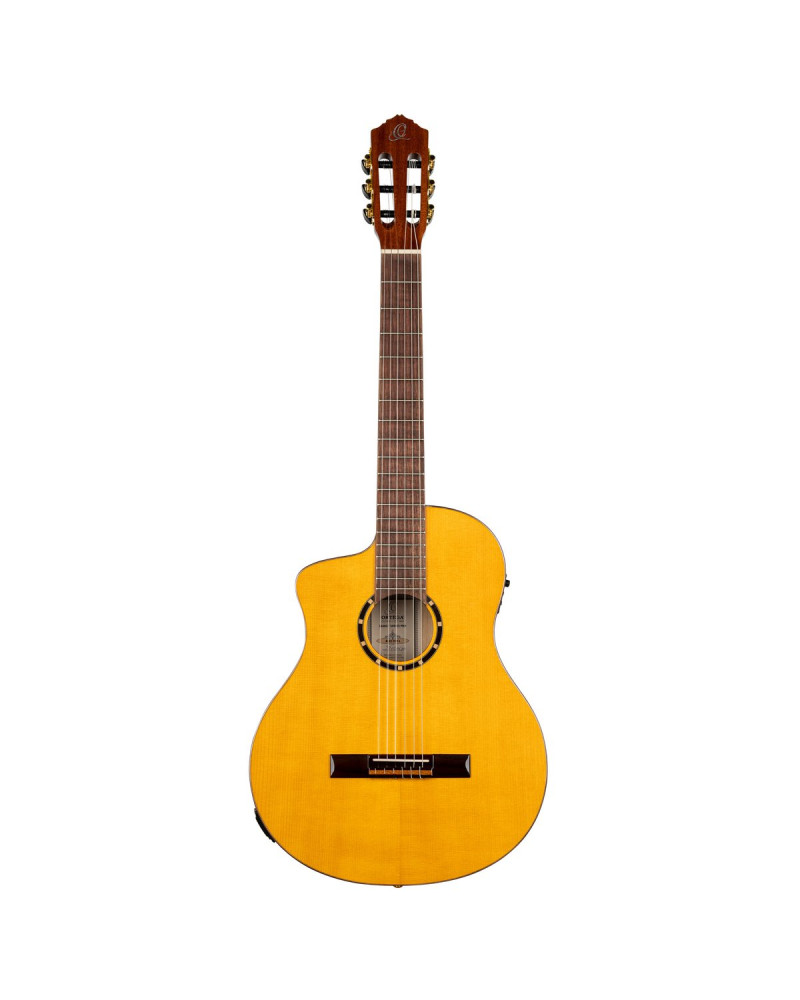 Ortega RCE170F-L Family Series Pro 4/4 Acoustic Guitar 6 String Lefty - Solid Spruce / Cypress Gloss Stain Yellow + Gig 