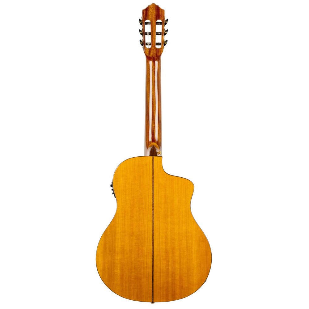 Ortega RCE170F-L Family Series Pro 4/4 Acoustic Guitar 6 String Lefty - Solid Spruce / Cypress Gloss Stain Yellow + Gig 