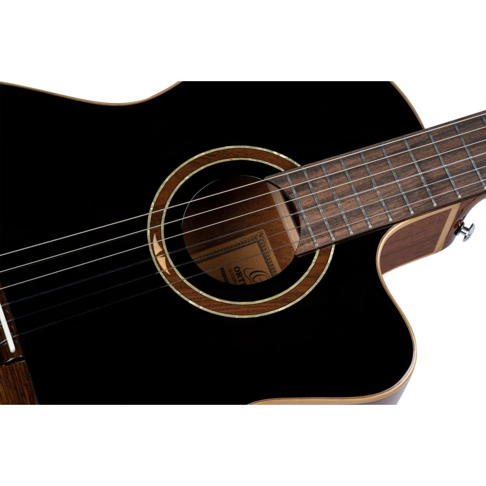 Ortega RCE238SN-BKT Performer Series 4/4 Classical Guitar 6-String - Black + Gig Bag