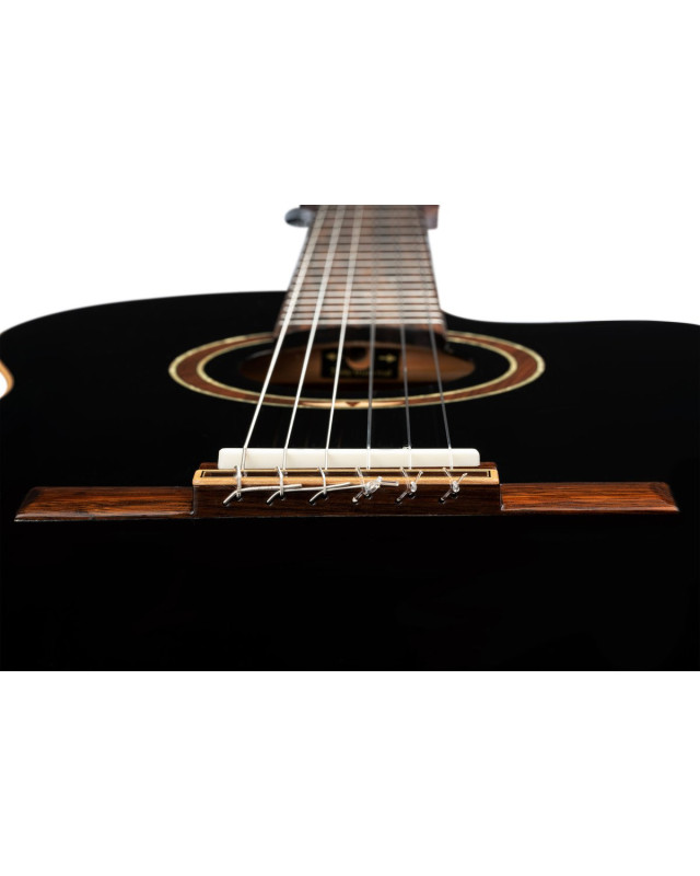 Ortega RCE238SN-BKT Performer Series 4/4 Classical Guitar 6-String - Black + Gig Bag