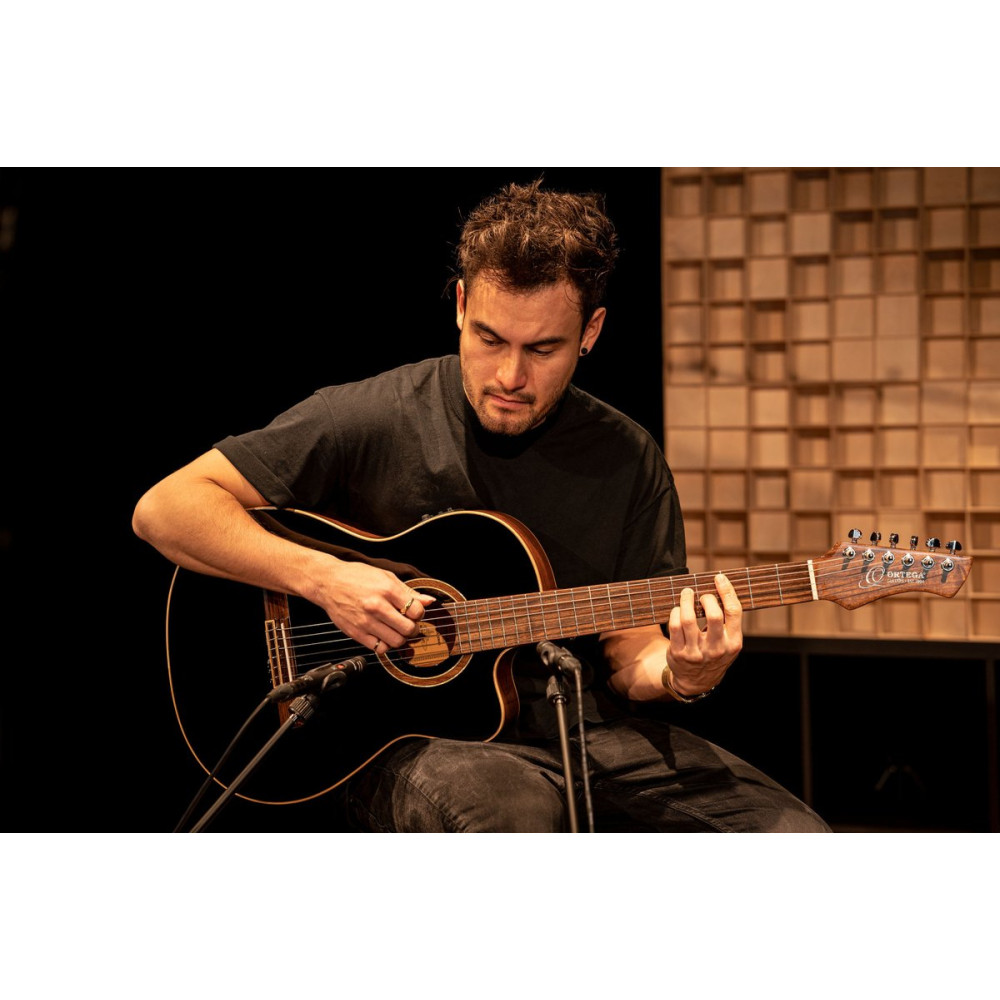 Ortega RCE238SN-BKT Performer Series 4/4 Classical Guitar 6-String - Black + Gig Bag
