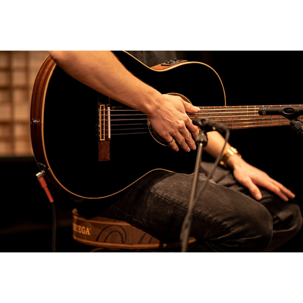Ortega RCE238SN-BKT Performer Series 4/4 Classical Guitar 6-String - Black + Gig Bag