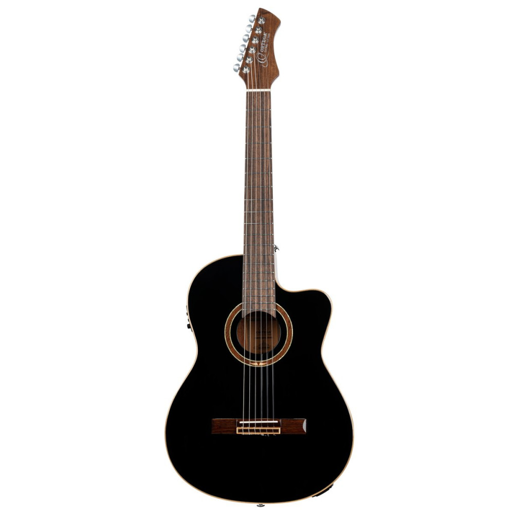Ortega RCE238SN-BKT Performer Series 4/4 Classical Guitar 6-String - Black + Gig Bag