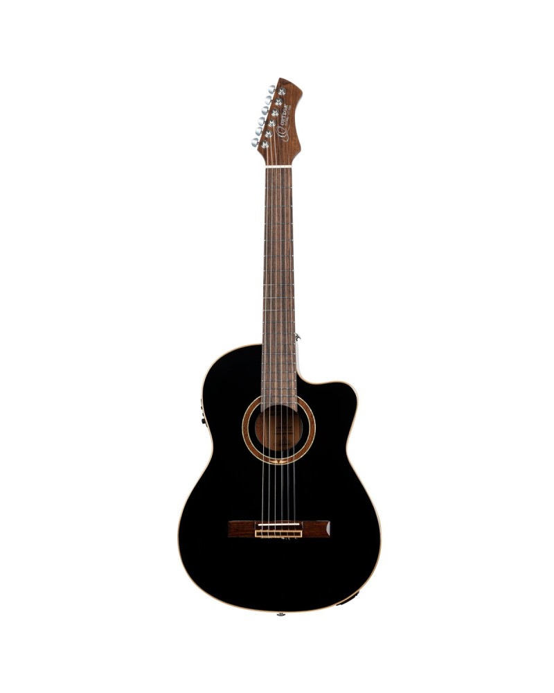 Ortega RCE238SN-BKT Performer Series 4/4 Classical Guitar 6-String - Black + Gig Bag