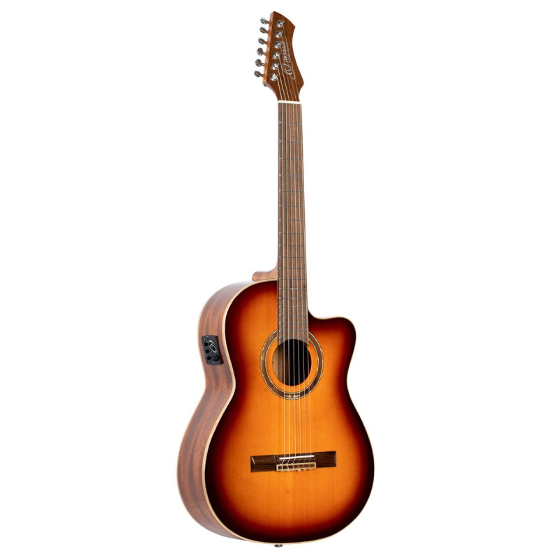 Ortega RCE238SN-FT Performer Series 4/4 Classical Guitar 6-String - Sunburst + Gig Bag
