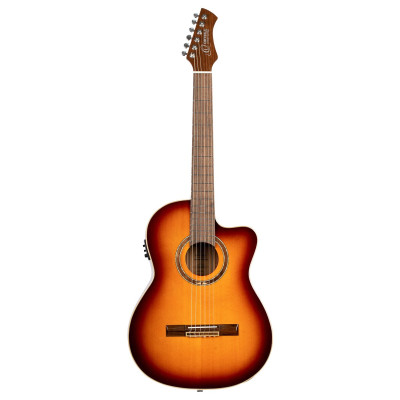 Ortega RCE238SN-FT Performer Series 4/4 Classical Guitar 6-String - Sunburst + Gig Bag