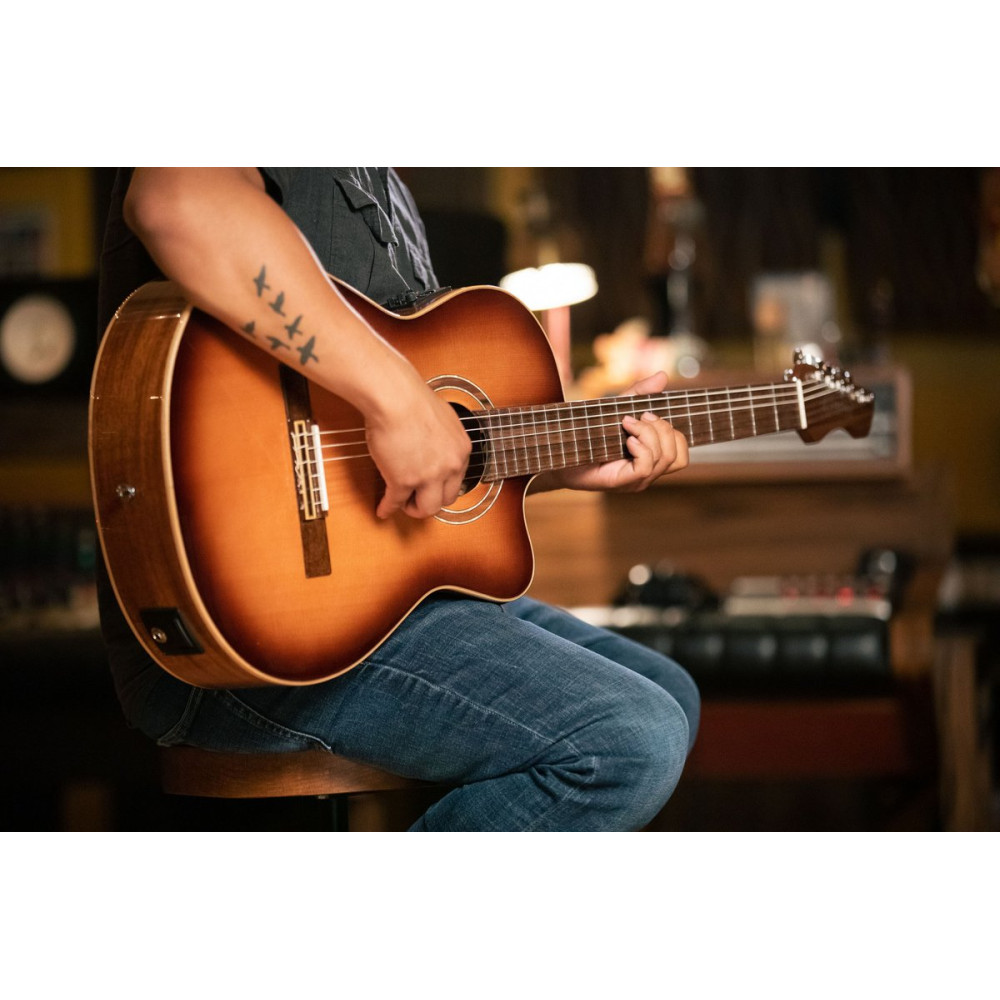 Ortega RCE238SN-FT Performer Series 4/4 Classical Guitar 6-String - Sunburst + Gig Bag