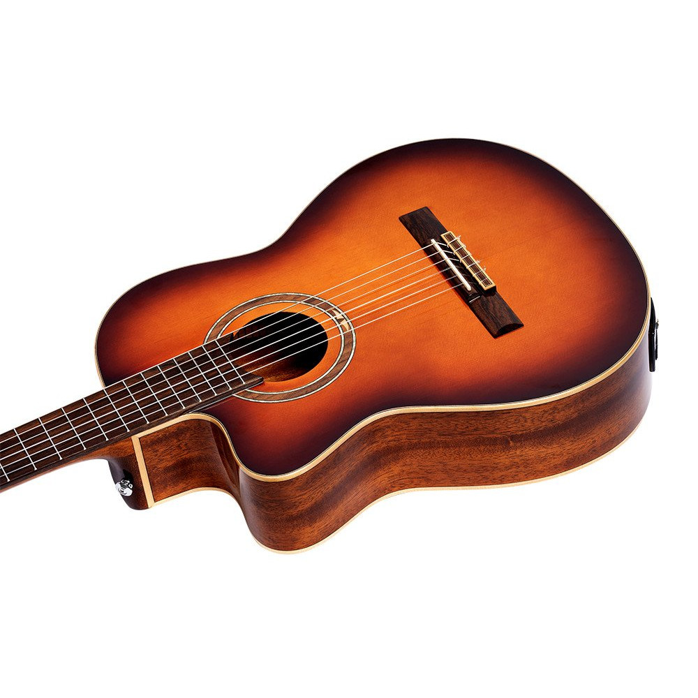 Ortega RCE238SN-FT-L Performer Series 4/4 Classical Guitar 6-String Lefty - Sunburst + Gig Bag