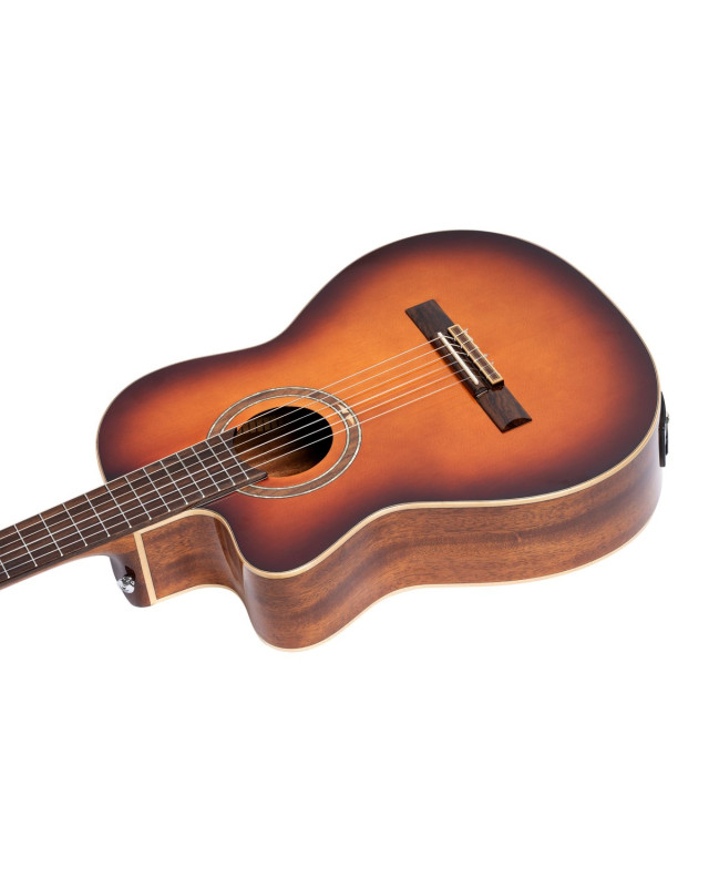 Ortega RCE238SN-FT-L Performer Series 4/4 Classical Guitar 6-String Lefty - Sunburst + Gig Bag