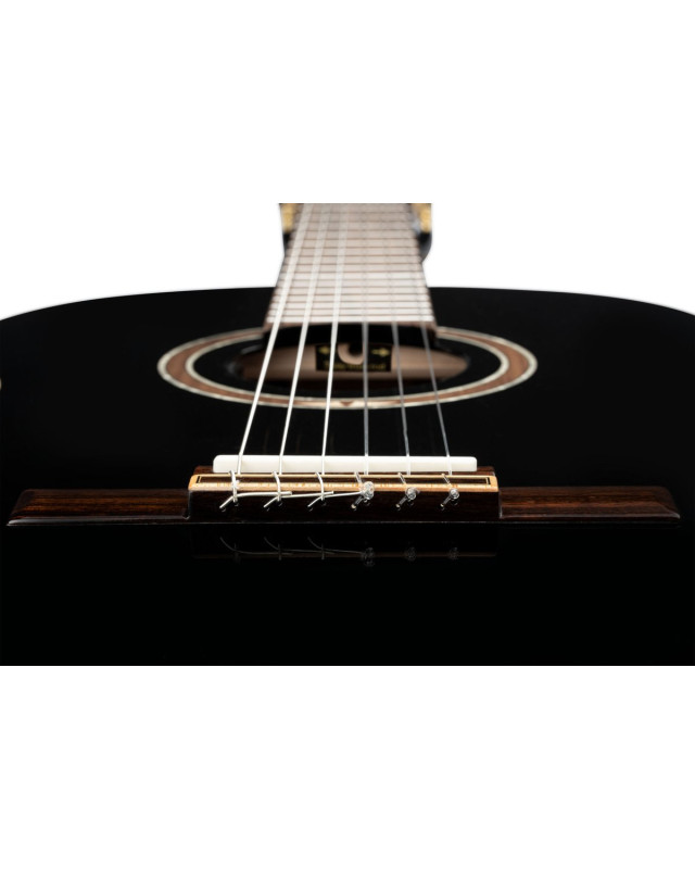 Ortega RE238SN-BKT Performer Series 4/4 Classical Guitar 6-String - Black + Gig Bag