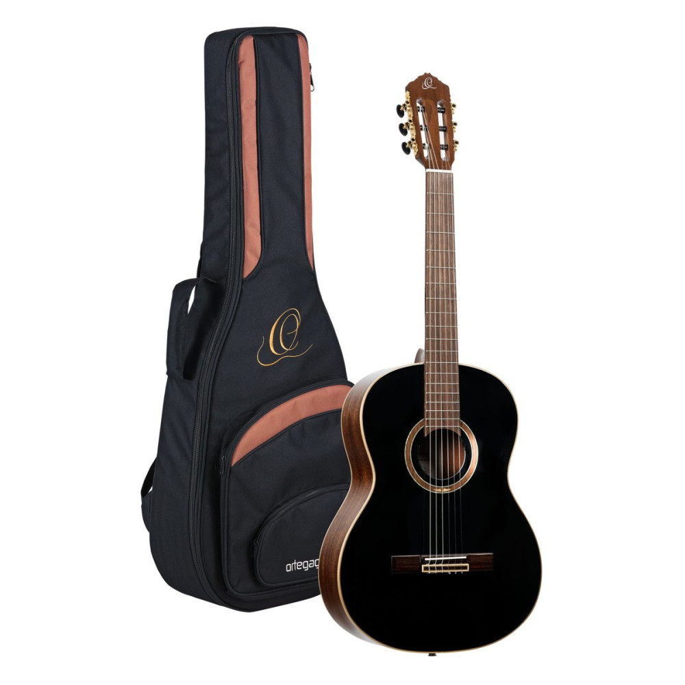 Ortega RE238SN-BKT Performer Series 4/4 Classical Guitar 6-String - Black + Gig Bag
